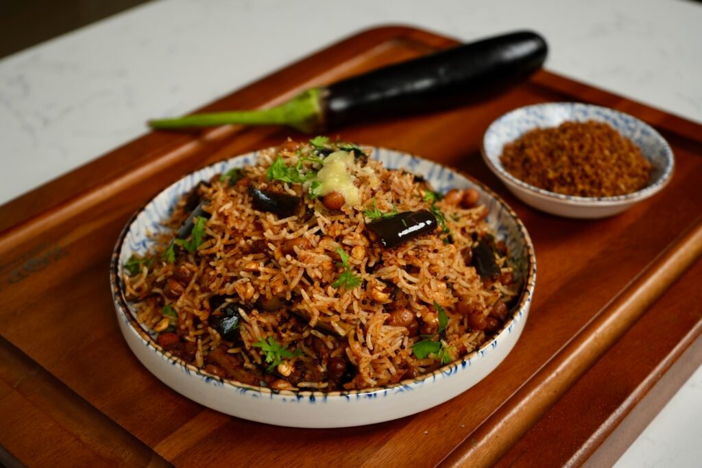 Vangi Masala Bhat - Meghna Food Magic