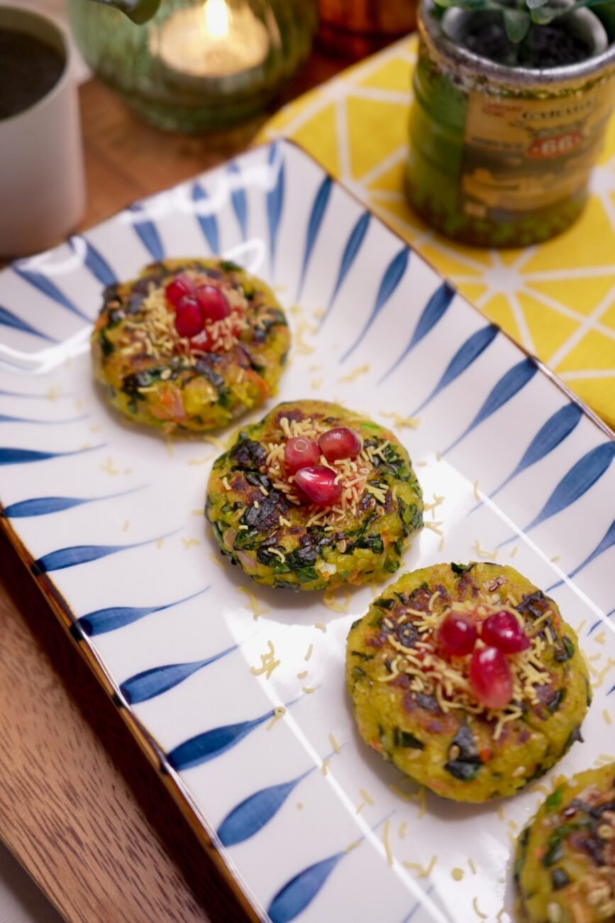 Poha Palak Tikki