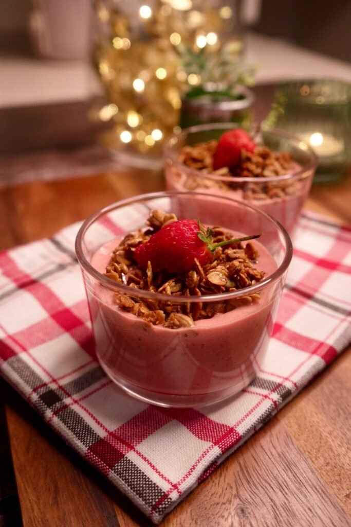 Seeds & Nuts Granola With Strawberries Yoghurt - Meghna Food Magic