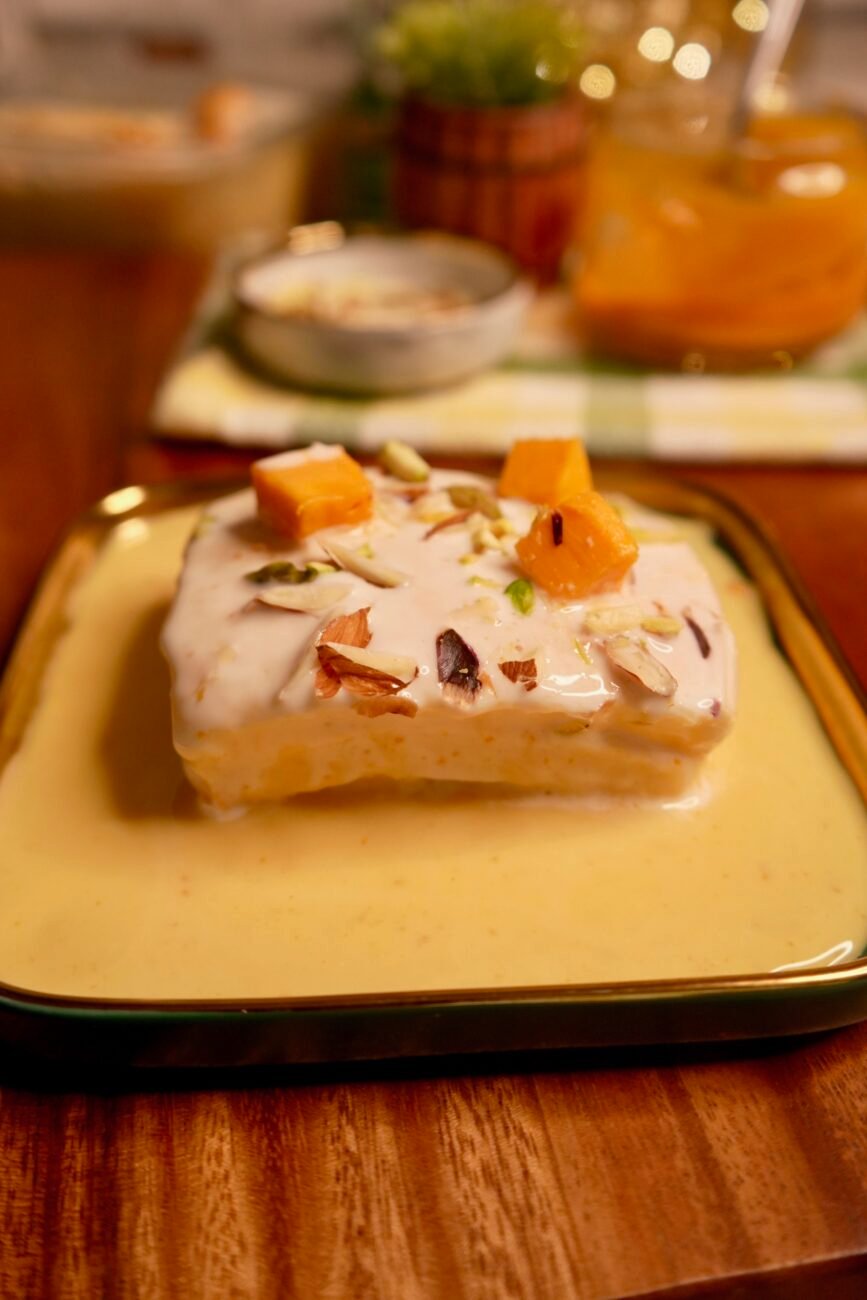 Arabic Mango Bread Custard Pudding