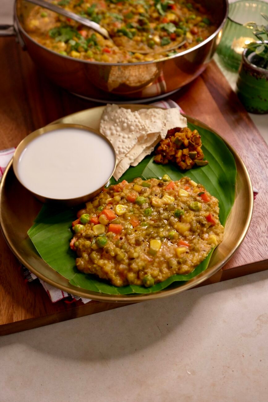 Daliya and Sabut Moong Khichdi