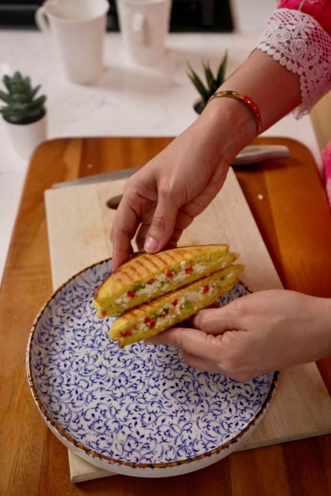 No Bread Moong Dal Toast - Meghna Food Magic