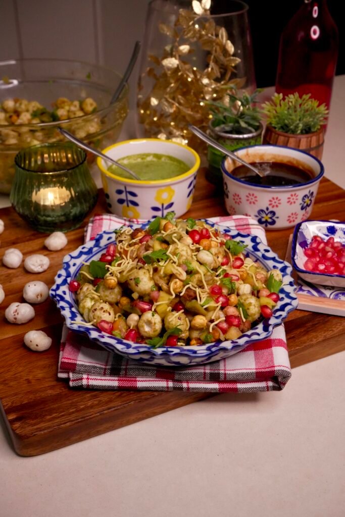 Makhana Chana Bhel With Imli Ki Mithi Chutney And Coriander Spicy - Meghna Food Magic