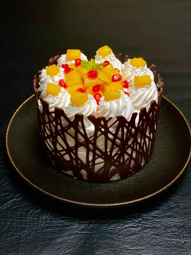 Mango Chocolate Collar Cake - Meghna Food Magic