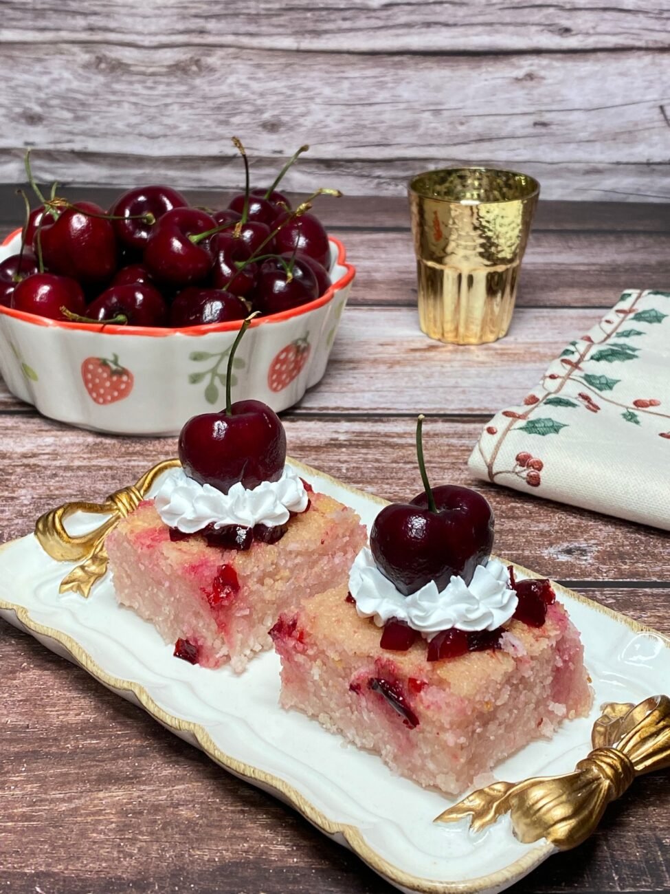 Cherry Basbousa Cake