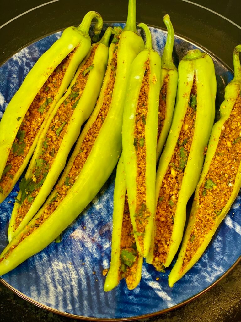 Stuffed Hari Mirchi - Meghna Food Magic