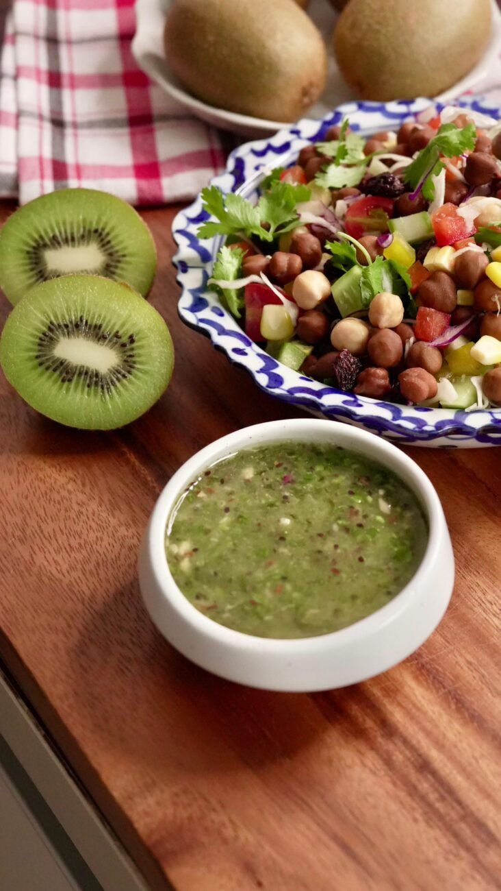 KALA CHANA SALAD WITH KIWI DRESSING
