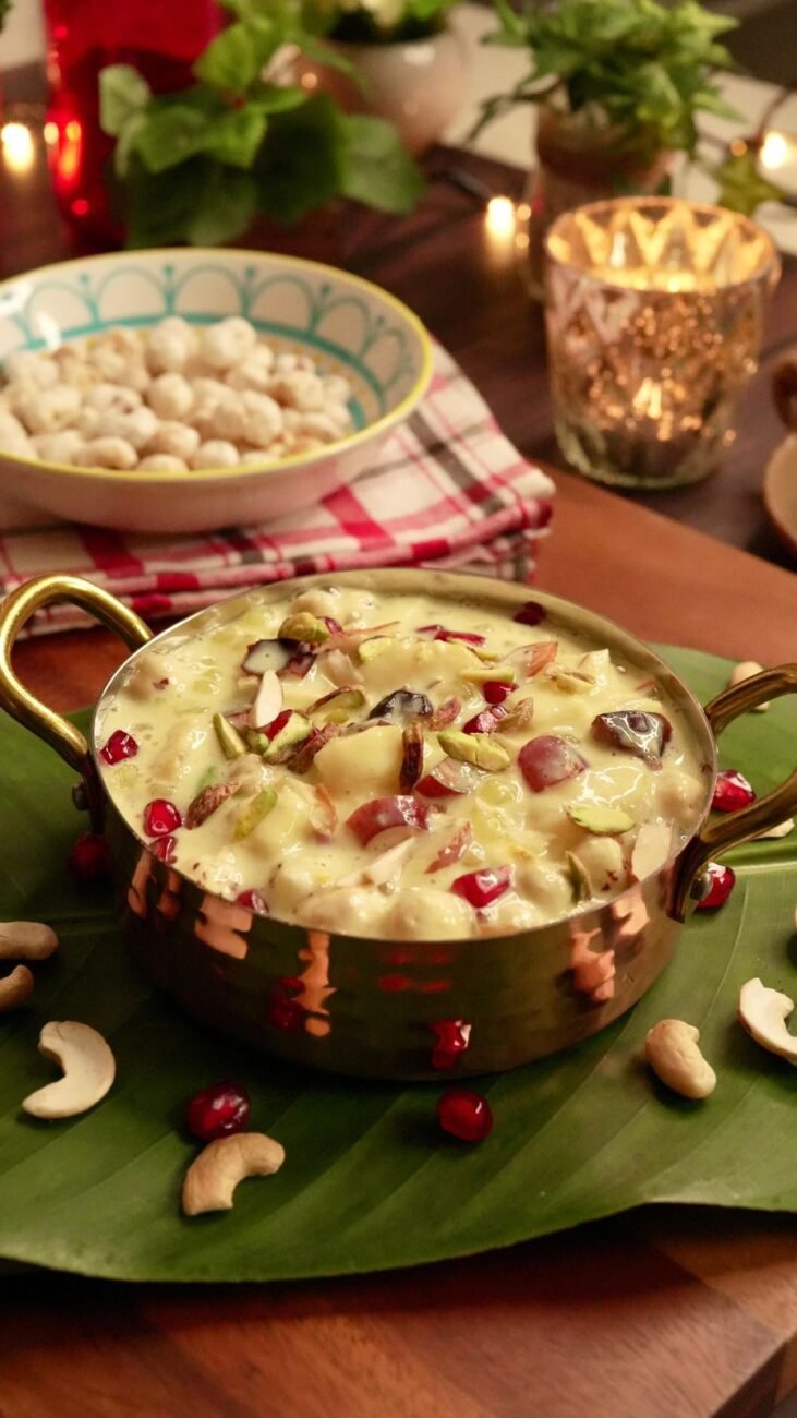 Sabudana Makhana Fruit Custard