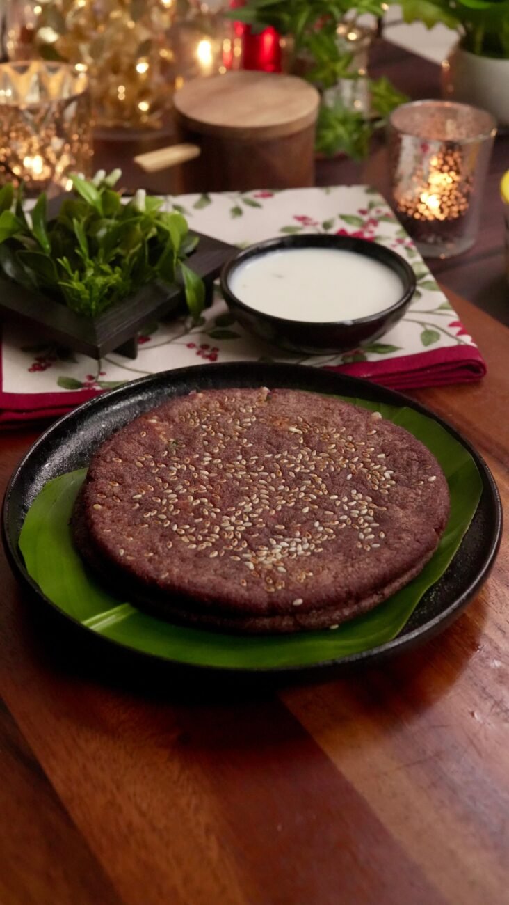 HEALTHY RAGI PANEER STUFFED PARATHA