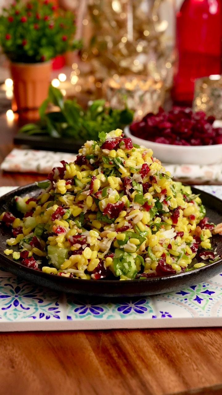 MOONG DAL CRANBERRY SALAD (Kosambari inspired)