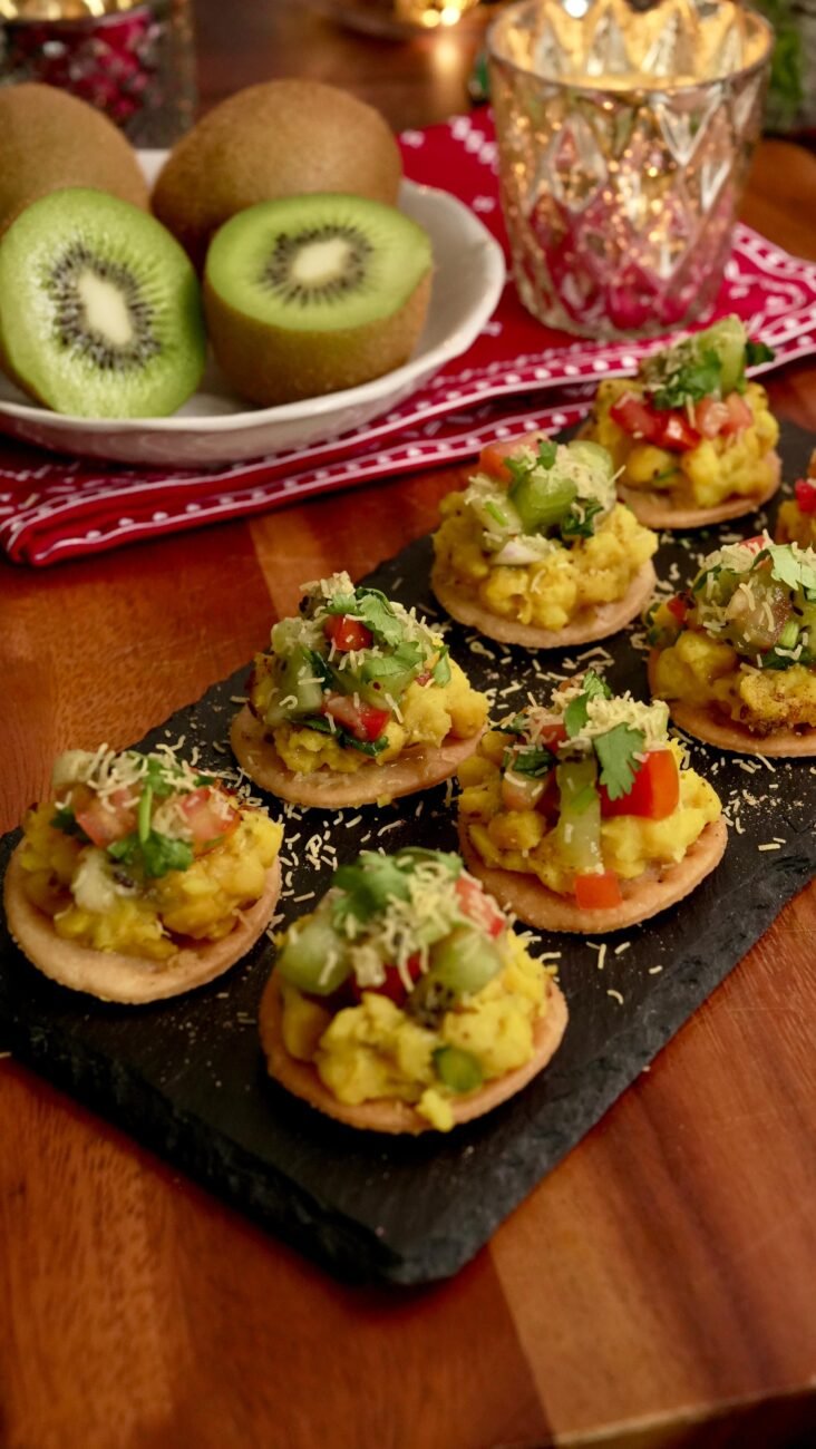 Dal Papdi Chat with Kiwi Salsa