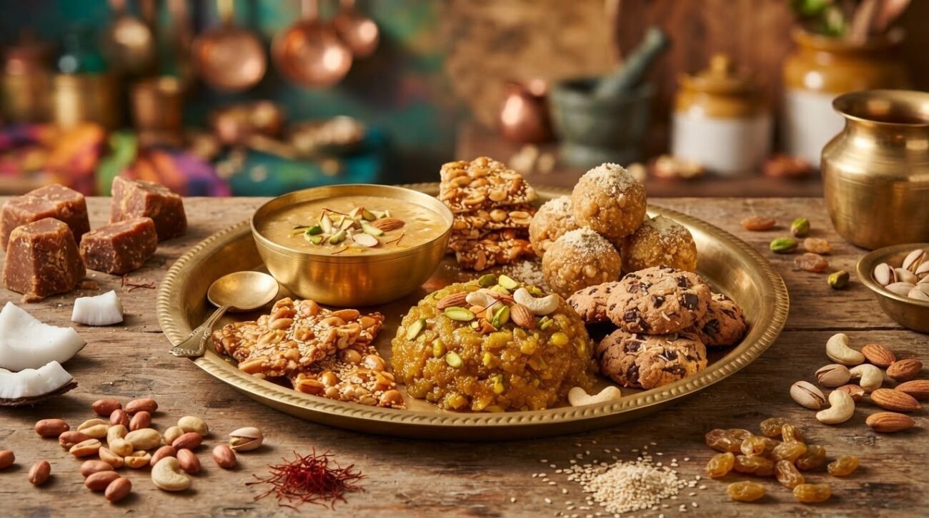 Five healthy sweets with jaggery and nuts, from cookies to halwa